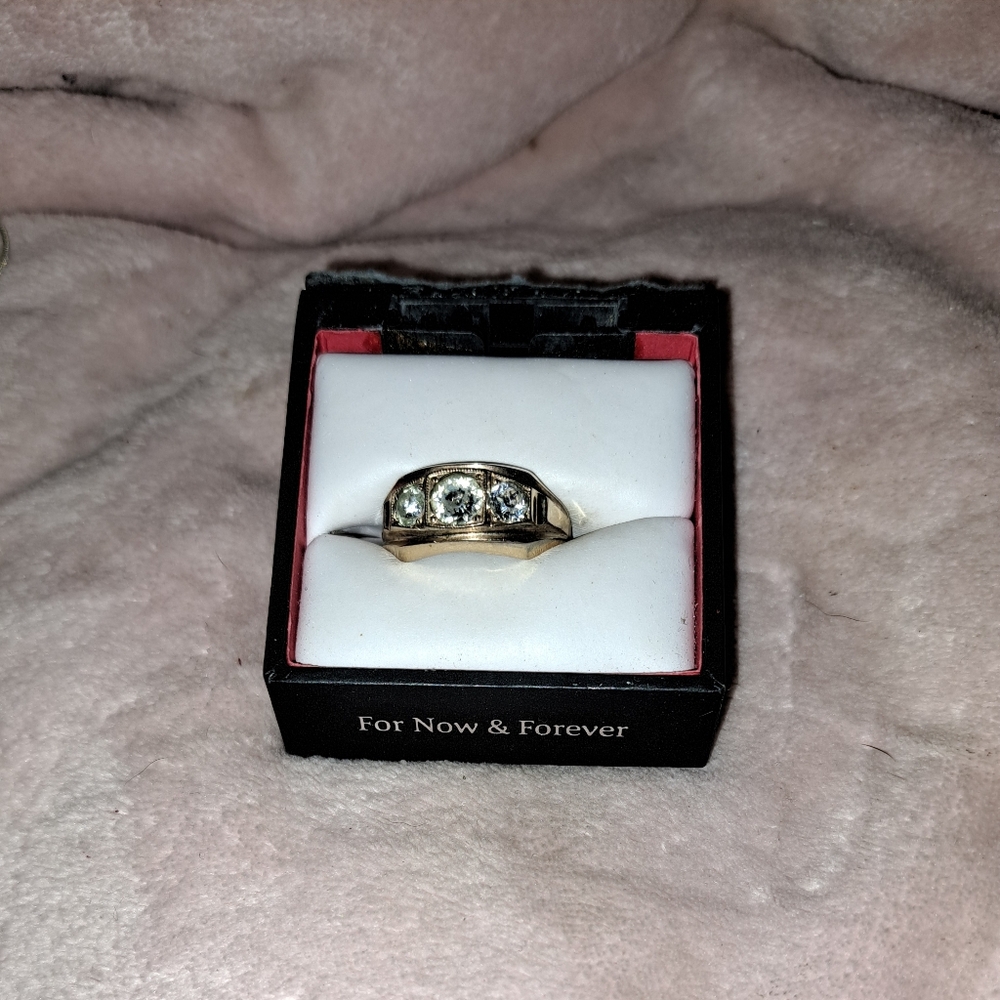 Mens 18k gold plated ring